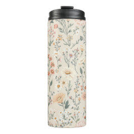 Termo Tumbler térmico con flores silvestres