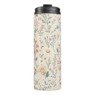 Termo Tumbler térmico con flores silvestres