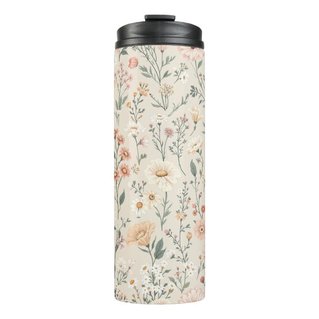 Termo Tumbler térmico con flores silvestres (Anverso)