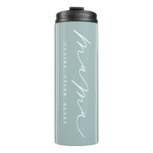 Termo Tumbler térmico con guión azul cúter personalizado