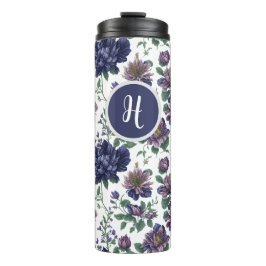 Termo Tumbler térmico con hongos florales con monograma