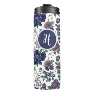 Termo Tumbler térmico con hongos florales con monograma