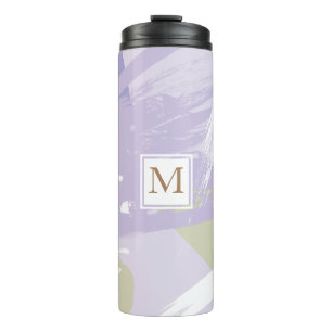 Termo Tumbler Térmico con Monograma de Trazo de Pincel d