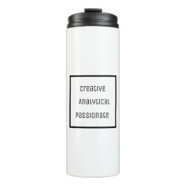 Termo Tumbler térmico creativo, analítico y apasionado