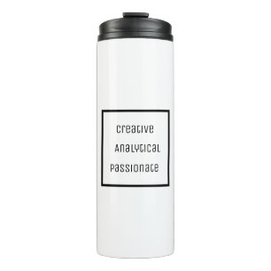 Termo Tumbler térmico creativo, analítico y apasionado