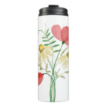 Tumbler térmico de acuarela de flores silvestres -
