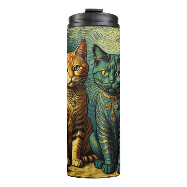 Termo tumbler térmico de arte del gato (Anverso)