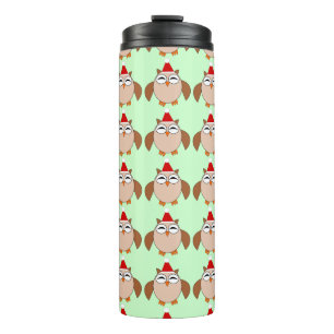 Termo Tumbler térmico de búho de Navidades pequeños