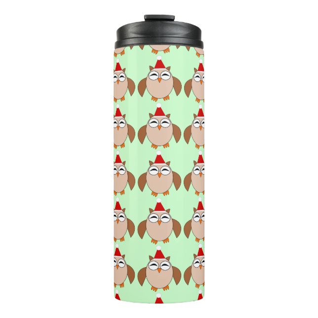 Termo Tumbler térmico de búho de Navidades pequeños (Anverso)