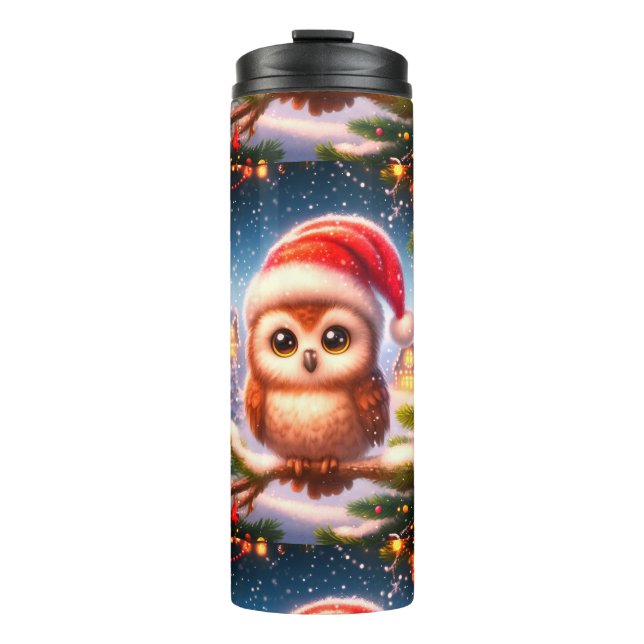 Termo Tumbler térmico de búho navidad (Anverso)