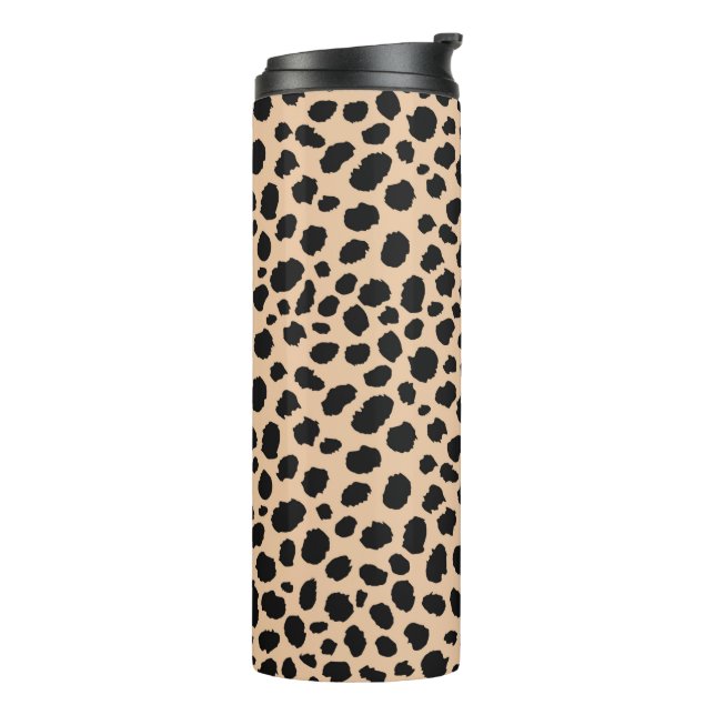 Termo Tumbler térmico de Cheetah Spots (Rotado hacia la izquierda)