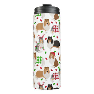 Termo Tumbler térmico de collie en masa navidad