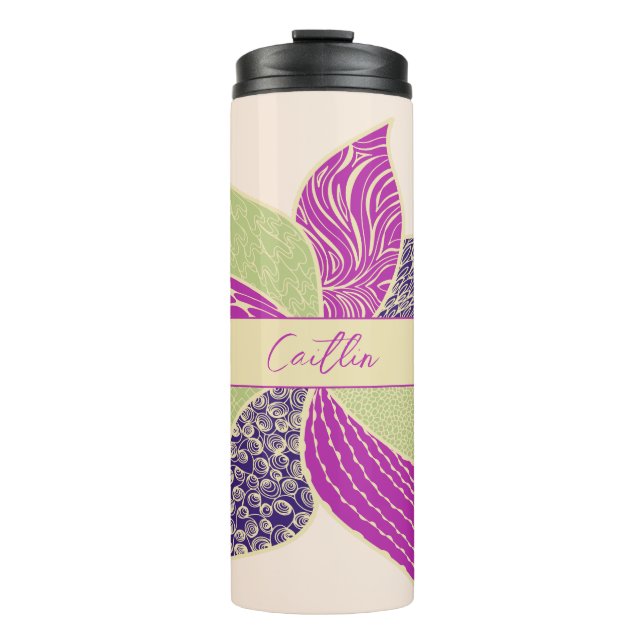 Termo Tumbler térmico de flor feliz personalizado (Anverso)
