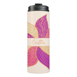Termo Tumbler térmico de flor feliz personalizado