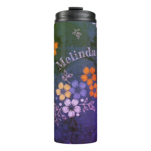 Termo Tumbler térmico de flores populares (Anverso)