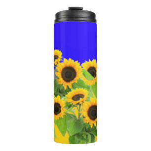 Termo Tumbler térmico de girasol Colores de bandera de U