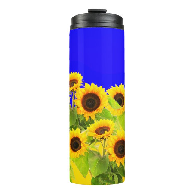 Termo Tumbler térmico de girasol con colores de bandera  (Anverso)
