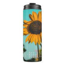 Tumbler térmico de girasol de abeja de tenis