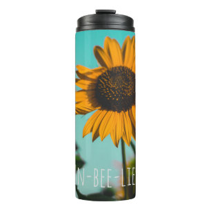 Termo Tumbler térmico de girasol de abeja de tenis