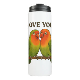 Termo Tumbler Térmico de Lovebirds Juntos Para Siempre