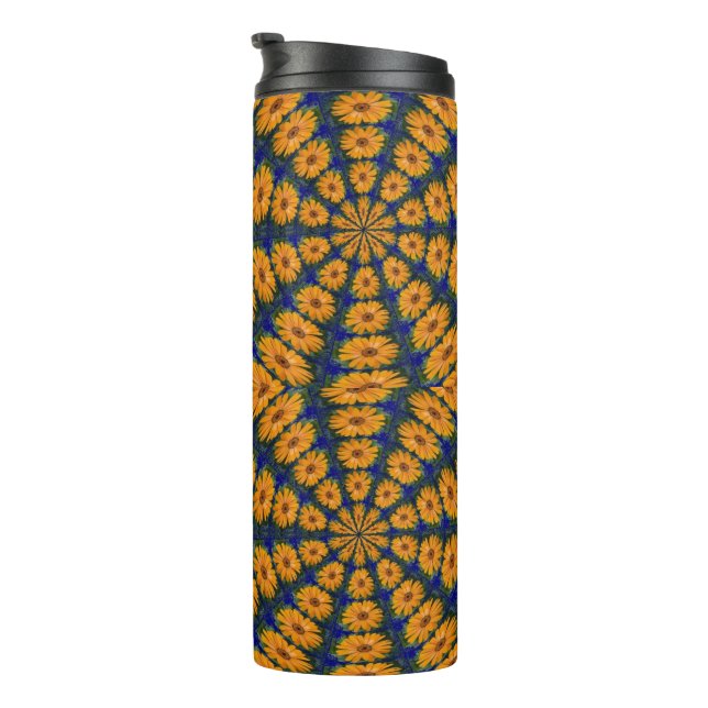 Termo Tumbler térmico de margarita africana naranja (Rotado hacia la derecha)