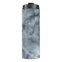 Tumbler Térmico de Mármol Gris Negro Humo Dorado