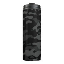 Tumbler térmico de papá de camuflaje negro de barr