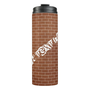 Termo Tumbler térmico de pared de ladrillo con texto Per