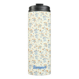 Termo Tumbler térmico de patrón floral monograma moderno