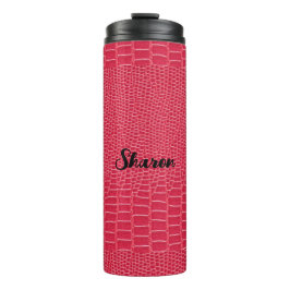 Termo Tumbler térmico de piel de reptil rojo
