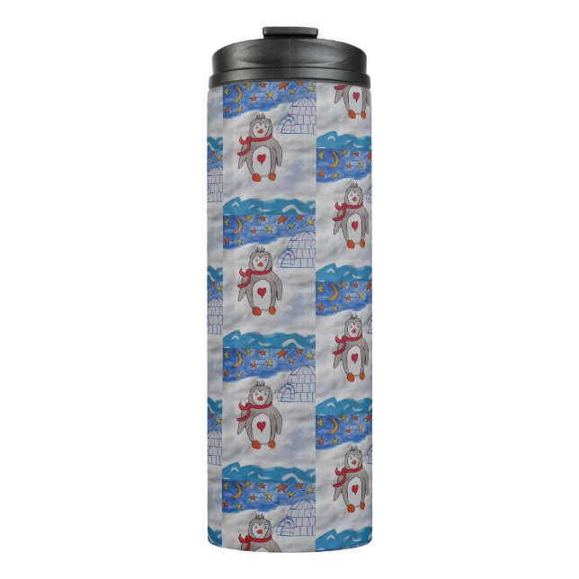 Termo Tumbler térmico de pingüino de nieve de invierno (Anverso)