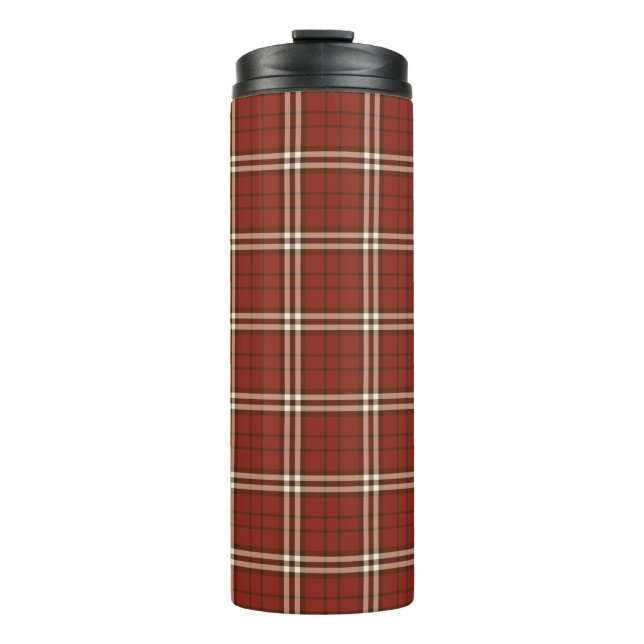 Termo Tumbler térmico de tartán rojo (Anverso)