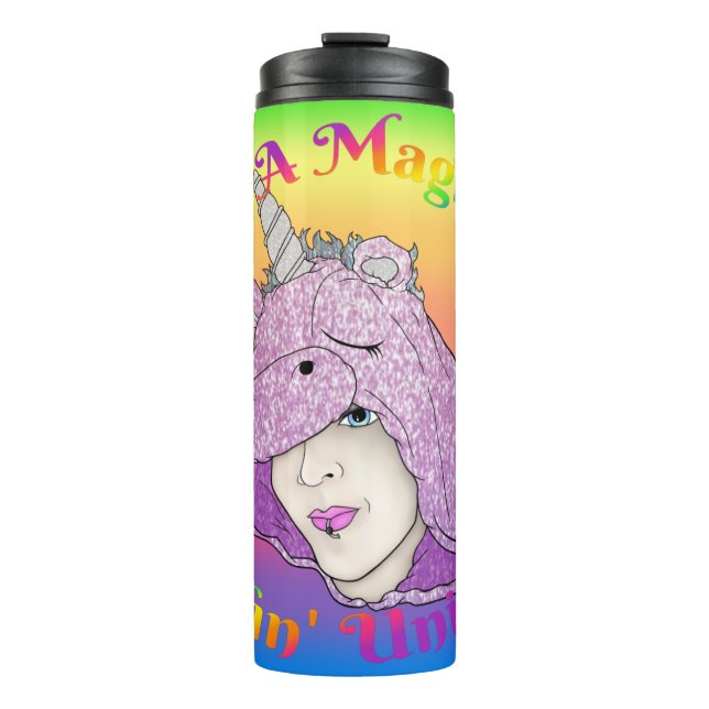 Termo Tumbler térmico de Unicornio de fluffin mágico (Anverso)