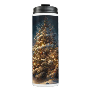 Termo Tumbler térmico del árbol de Navidad al aire libre