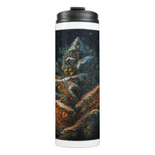 Termo Tumbler térmico del árbol de Navidad al aire libre