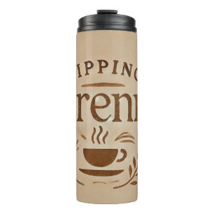 Termo Tumbler térmico del café de cosecha minimalista