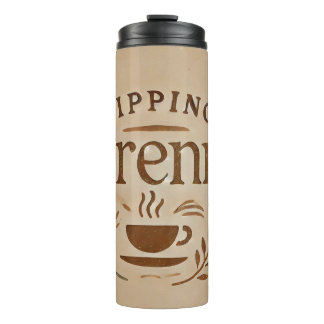 Termo Tumbler térmico del café de cosecha minimalista