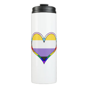 Termo Tumbler térmico del corazón de Enby