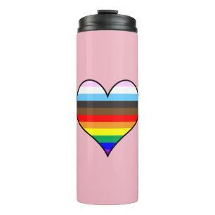 Termo Tumbler térmico del corazón del arco iris