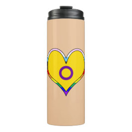 Termo Tumbler térmico del corazón del Orgullo Intersexua