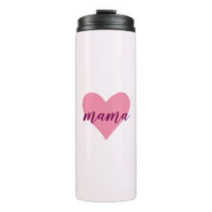 Termo Tumbler térmico del corazón rosado para mamá