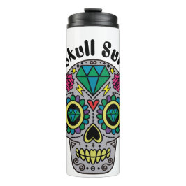 Termo Tumbler térmico del cráneo con efecto abstracto