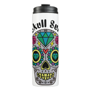 Termo Tumbler térmico del cráneo con efecto abstracto