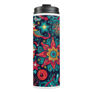 Termo Tumbler térmico del patrón decorativo de los navid