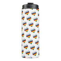 Tumbler térmico del patrón del corazón del arco ir