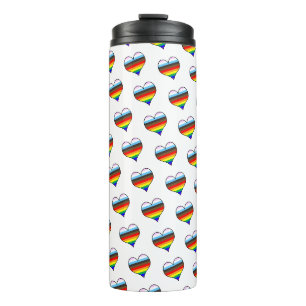 Termo Tumbler térmico del patrón del corazón del arco ir