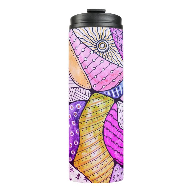 Termo Tumbler térmico Doodle Art colorido (Anverso)