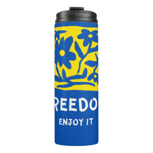 Termo Tumbler térmico floral siente libertad
