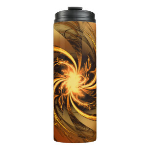 Termo Tumbler térmico Fractal Twist Amarillo brillante