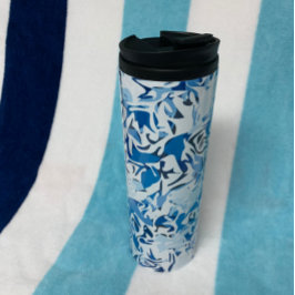 TERMO TUMBLER TÉRMICO INSPIRADO EN PLAYA ABSTRACTA